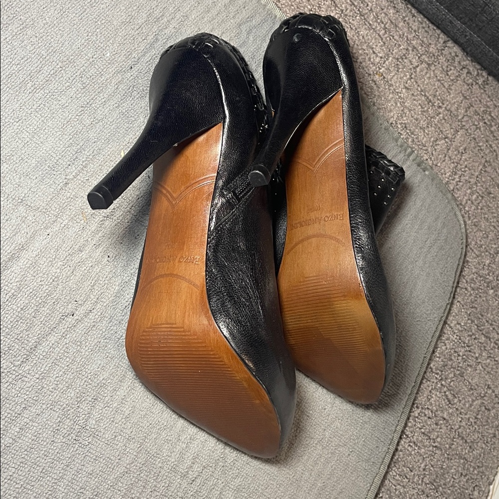 Enzo Angiolini Black Studded Leather Booties - Picture 3 of 7